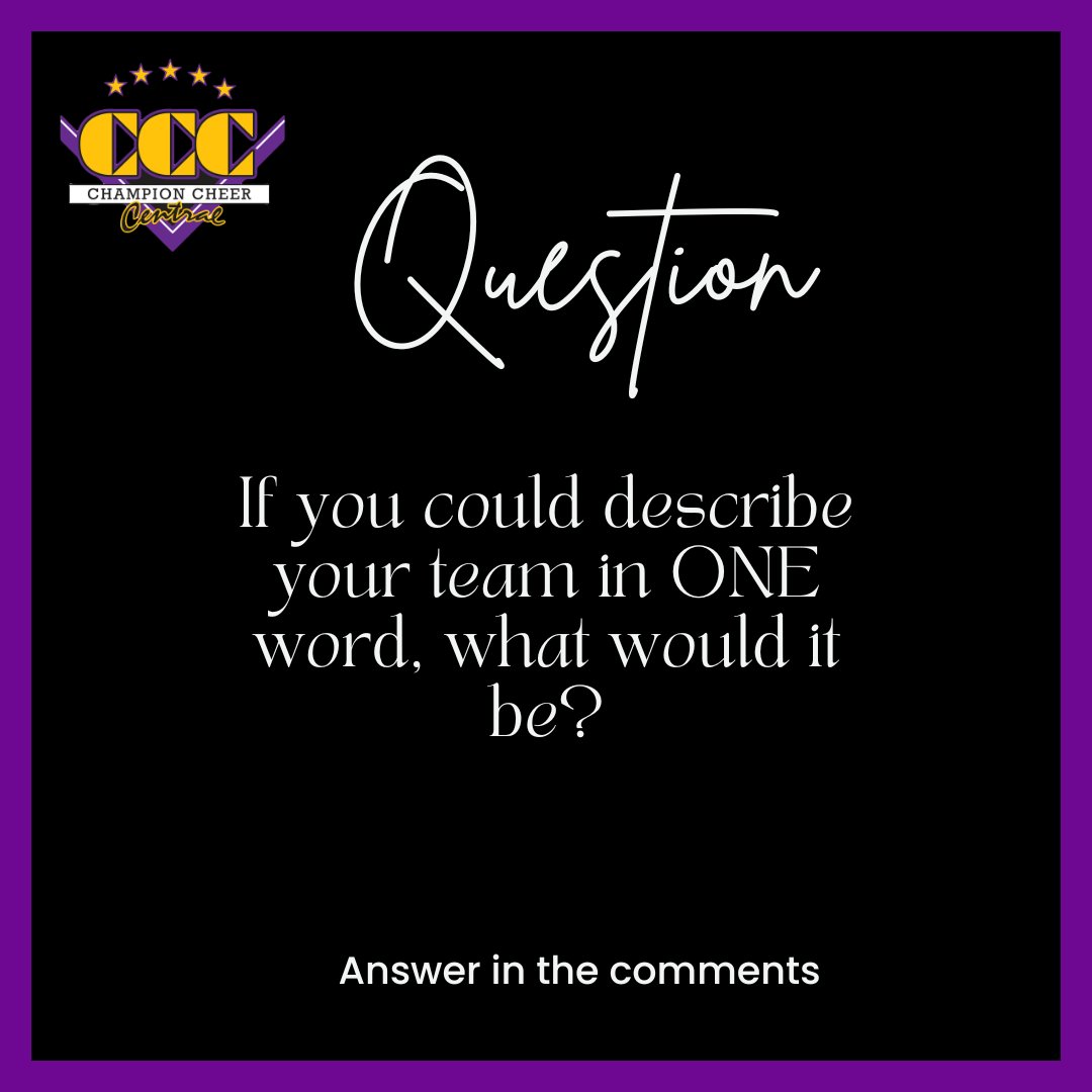 All teams are special in their own unique way. If you could describe your team in one word, what would it be?  Share your answer with us!