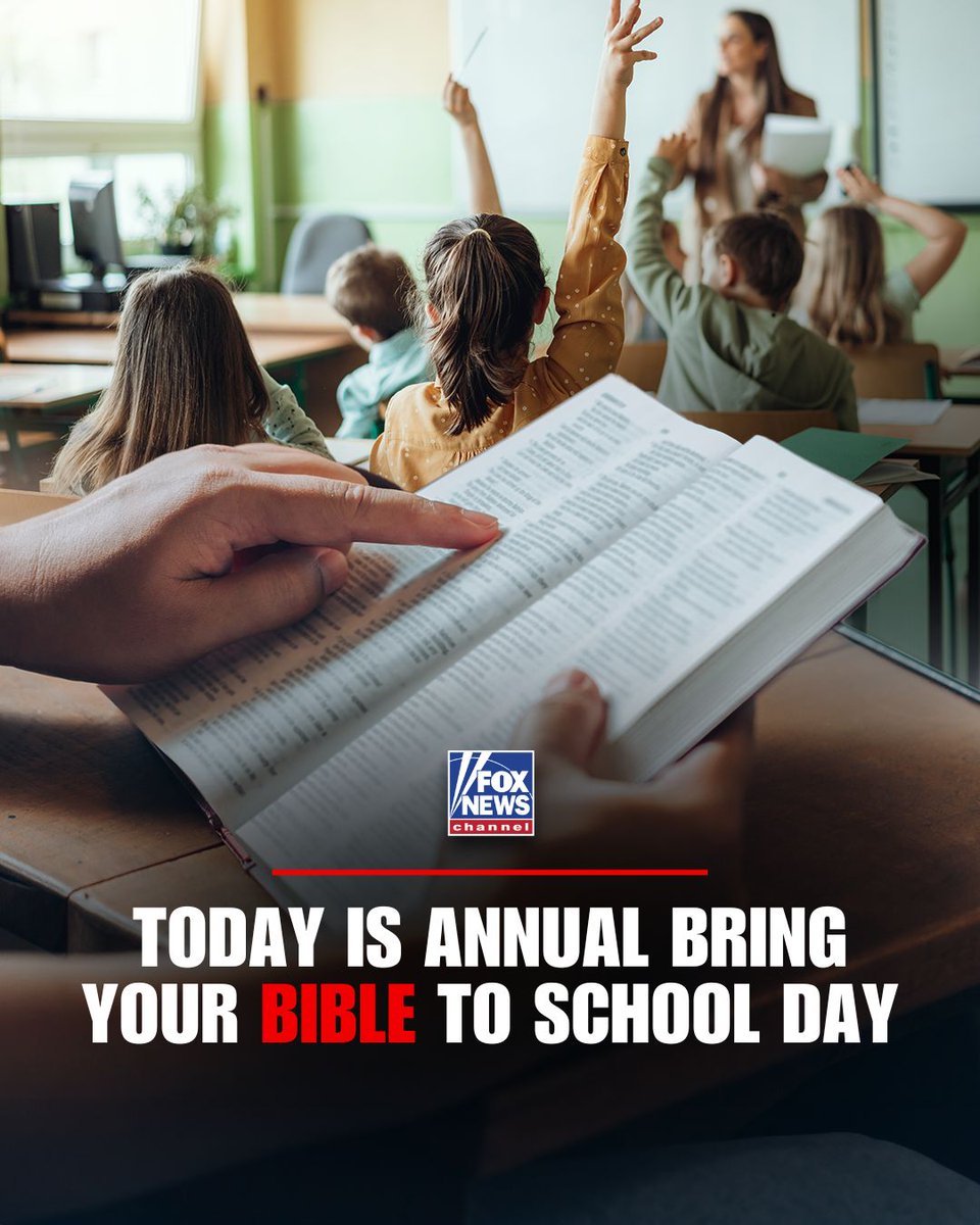 FoxNews's tweet image. GRAB YOUR BIBLE: Students across the nation take part in Bring Your Bible to School Day, an event launched by Focus on the Family to emphasize faith and free expression.

&quot;It&apos;s a reminder that faith isn&apos;t just something we listen to — it&apos;s something we live out.&quot;