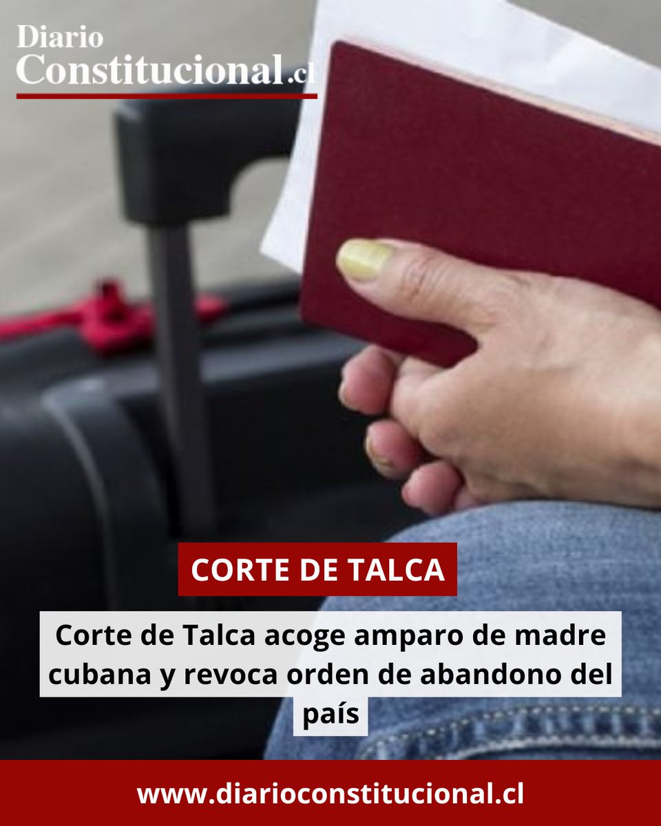 ⚖️ La Corte de Talca acogió el amparo de una madre cubana y dejó sin efecto la orden de abandono del país.
¿Qué rol cumple el recurso de amparo en la protección de derechos fundamentales?
Más en 👉diarioconstitucional.cl/2025/10/01/cor…
#DerechosHumanos #Justicia #Chile