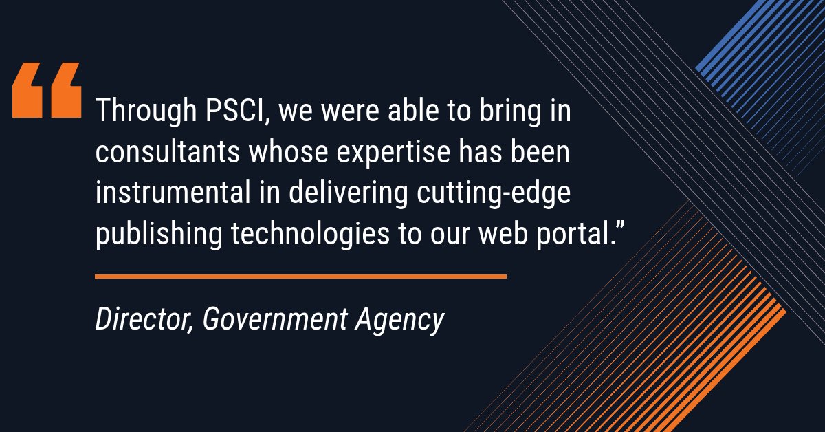 PSCI's tweet image. #PSCI consultants make a real impact, helping clients deliver innovative #tech solutions. See how we can help your team succeed. #ClientTestimonial #ITStaffing #TechTalent bit.ly/3Z9wdaS