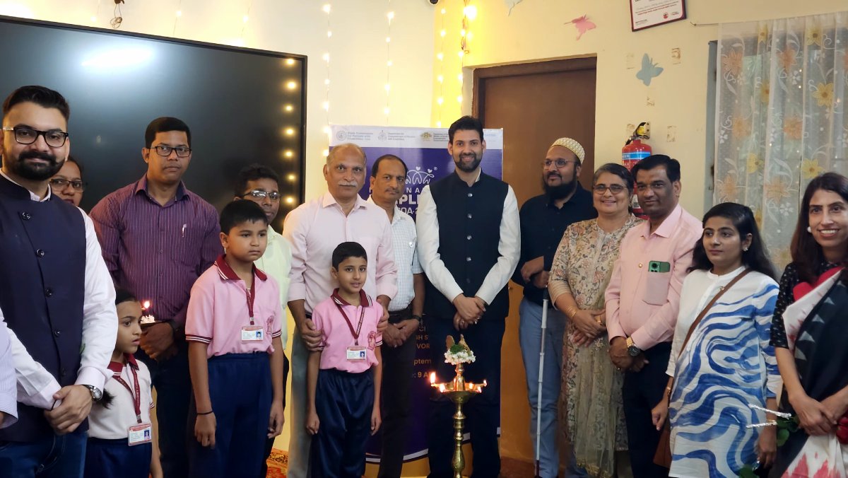 pinakamediawork's tweet photo. Commencement ceremony of #RabbDiAwaaz (Film) in Goa, beginning at Chubby Cheeks Spring Valley High School, Porvorim, Pilern, Goa, with the Office of State Commissioner for Persons with Disabilities, Goa.
#PurpleFestGoa2025 #InternationalPurpleFest #FilmScreening #PurpleSpectrum https://t.co/bmkPkEjupL