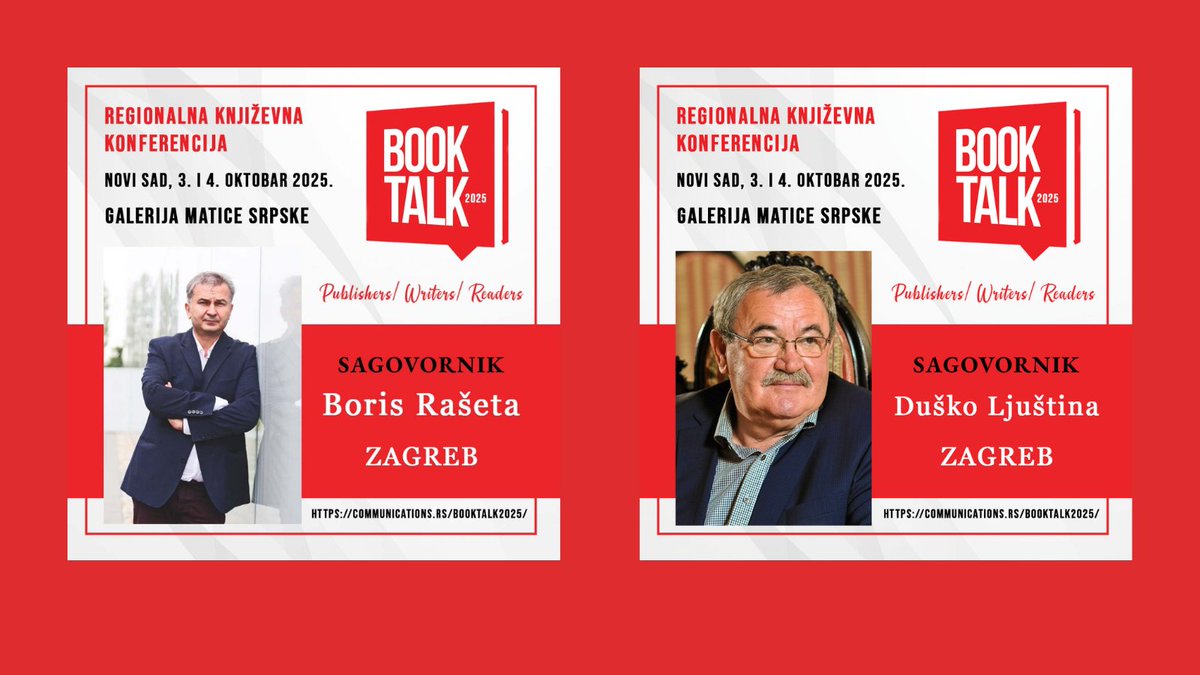 ColorMediaCom's tweet image. Sa velikim zadovoljstvom pozivamo vas na Book Talk 2025, 3–4. oktobra u Galeriji Matice srpske u Novom Sadu. Zašto doći? Zato što je Book Talk mesto gde se književnost ne samo čita, već i živi.
Ulaz slobodan: rsvp@color.rs
#BookTalk2025 #Knjizevnost #NoviSad