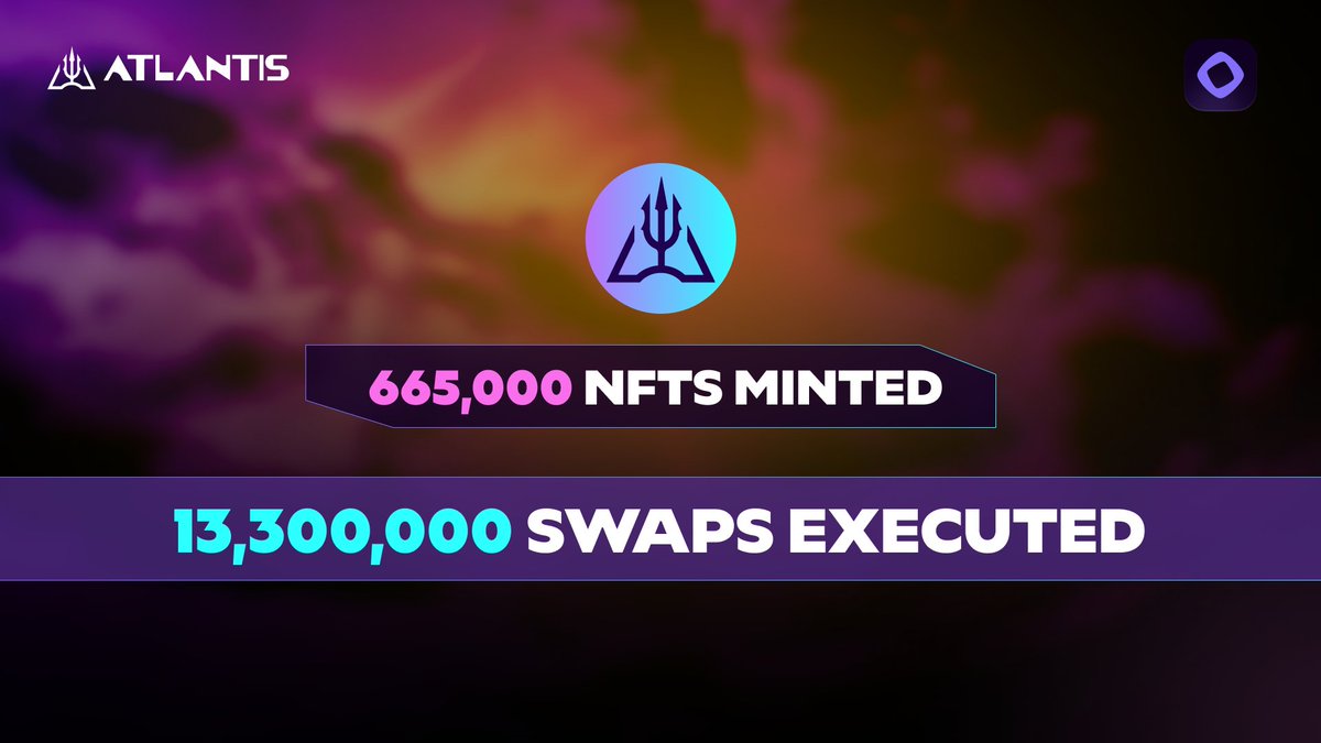 Midweek NFT Stats:

🟪 665,000+ NFTs minted
🟪 13,300,000+ Swaps executed

🔱 app.atlantisdex.xyz/mint-nft