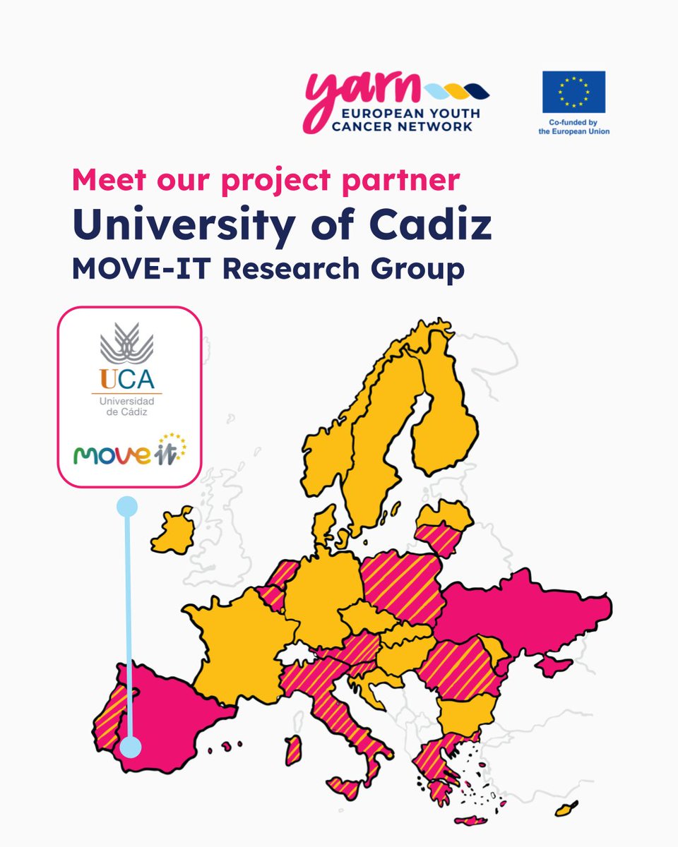 European Network of Youth Cancer Survivors (@youthcancereu) on Twitter photo 🚀 From <a href="/univcadiz/">Universidad de Cádiz</a> & <a href="/GrupoMoveIt/">MOVE-IT Research Group</a> , we join #YARN 🧶to promote healthy lifestyles for young people living with and beyond cancer. Leading WP6, we will create evidence-based protocols & exercise programs for better health and well-being 💪🌍. #EU4Health #EUCancerPlan 🚀 From <a href="/univcadiz/">Universidad de Cádiz</a> & <a href="/GrupoMoveIt/">MOVE-IT Research Group</a> , we join #YARN 🧶to promote healthy lifestyles for young people living with and beyond cancer. Leading WP6, we will create evidence-based protocols & exercise programs for better health and well-being 💪🌍. #EU4Health #EUCancerPlan