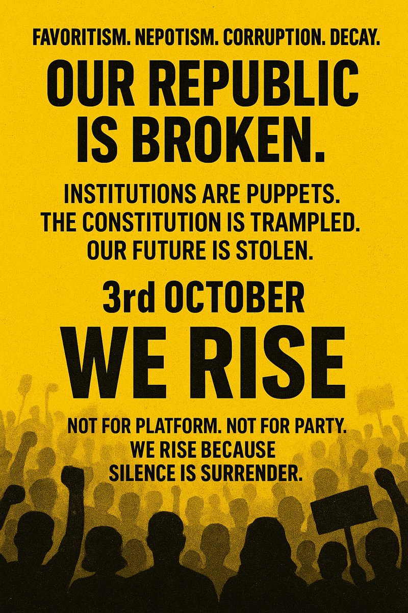 lucasjalyl's tweet photo. WE RISE
3 OCTOBER https://t.co/9tvZE67LUy