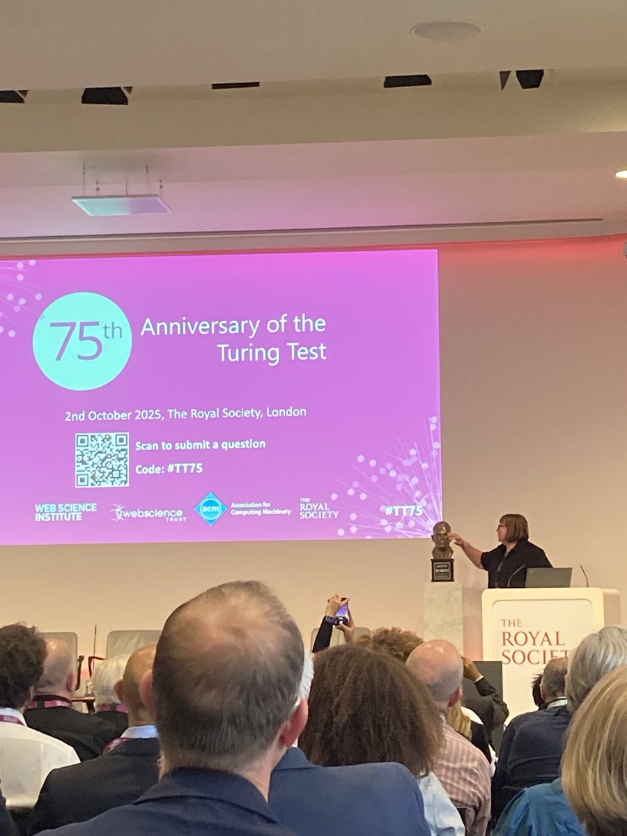 lisaharris's tweet photo. ⁦@DameWendyDBE⁩ introducing #TT75 to a packed hall ⁦@royalsociety⁩ https://t.co/nqRYR3sSHV