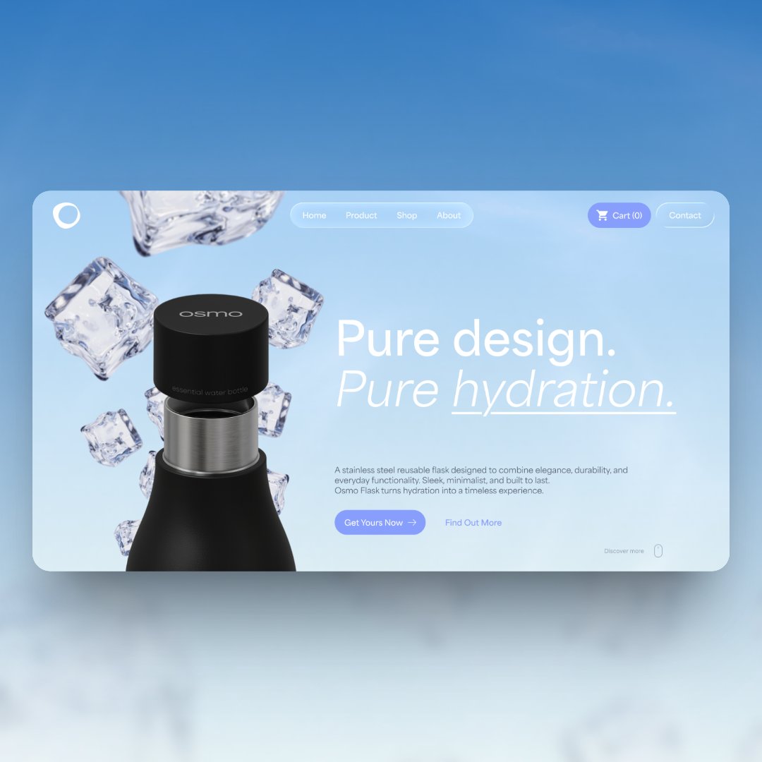 MatuiDesign's tweet image. Starting a new project ⚡
Landing page concept for a premium stainless steel flask.
Pure design. Pure hydration.
