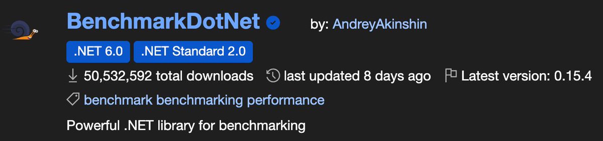 andrey_akinshin's tweet image. BenchmarkDotNet has reached 50,000,000 downloads on NuGet