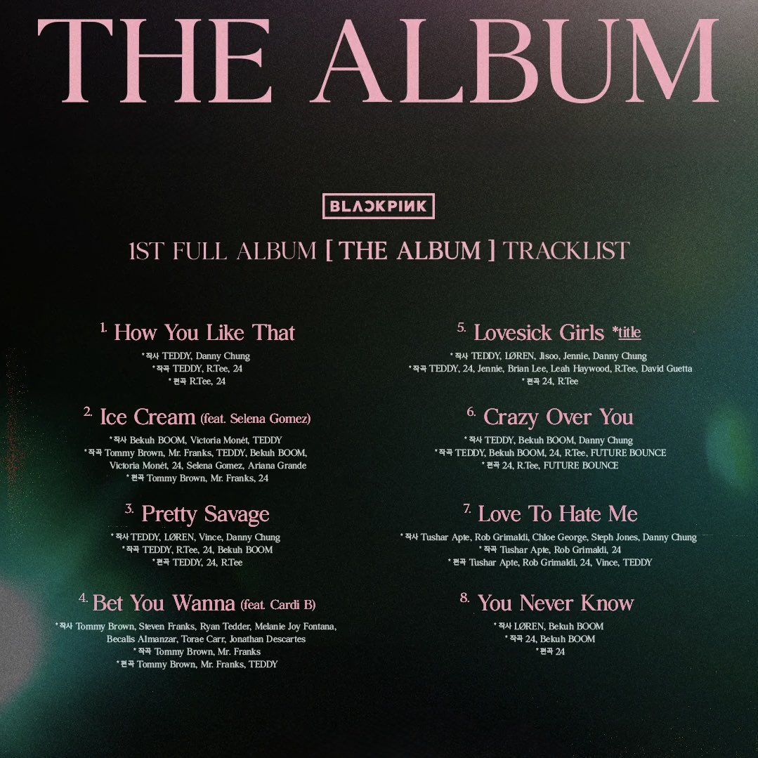 Se cumplen 5 años desde el estreno de THE ALBUM de BLACKPINK 💕💿

¿Cuál es su canción favorita en él? 👀