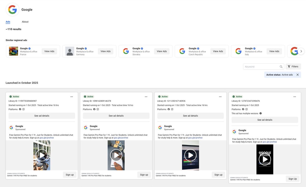 nico_jeannen's tweet image. Even Google runs ads on Facebook lol