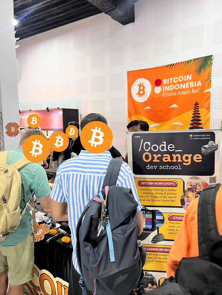 CodeOrangeDevs's tweet image. Day one of the @geniusacademyai summit is done. One more day of bitcoin self-custody and node-running education tomorrow! 🙌