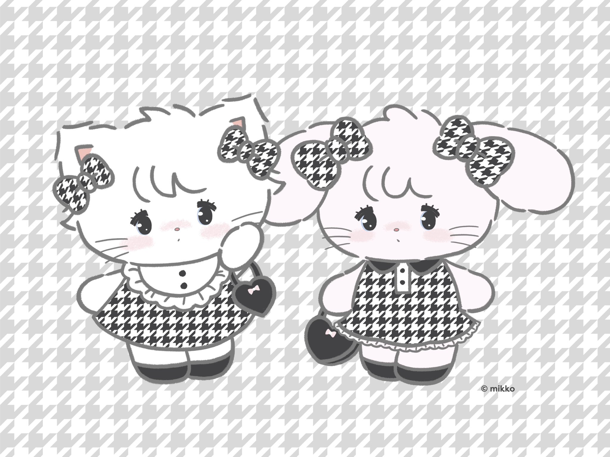 レディースウェア Mikko axes femme kawaii / mikkoコラボ刺繍エプロン 白 S-25-08-22