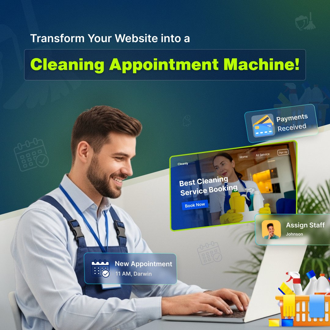 williamjhonson_'s tweet image. Transform your cleaning business website into an appointment machine!
✅ Take online bookings 24/7
✅ Assign staff easily
✅ Collect secure payments
✅ Build trust & boost SEO
getcleanly.net
#CleaningBusiness #BookingSystem #SmallBusiness #LocalSEO #CleaningServices