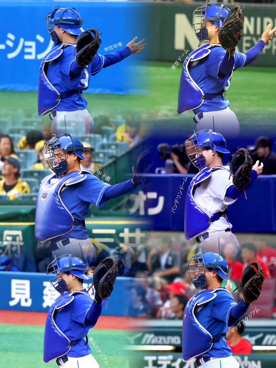 セ・リーグ本拠地全球場でスタメン姿見れた🌟(ちゃんと全球場の写真あって一安心)(たまーに審判さんとか被ってるから･･･)