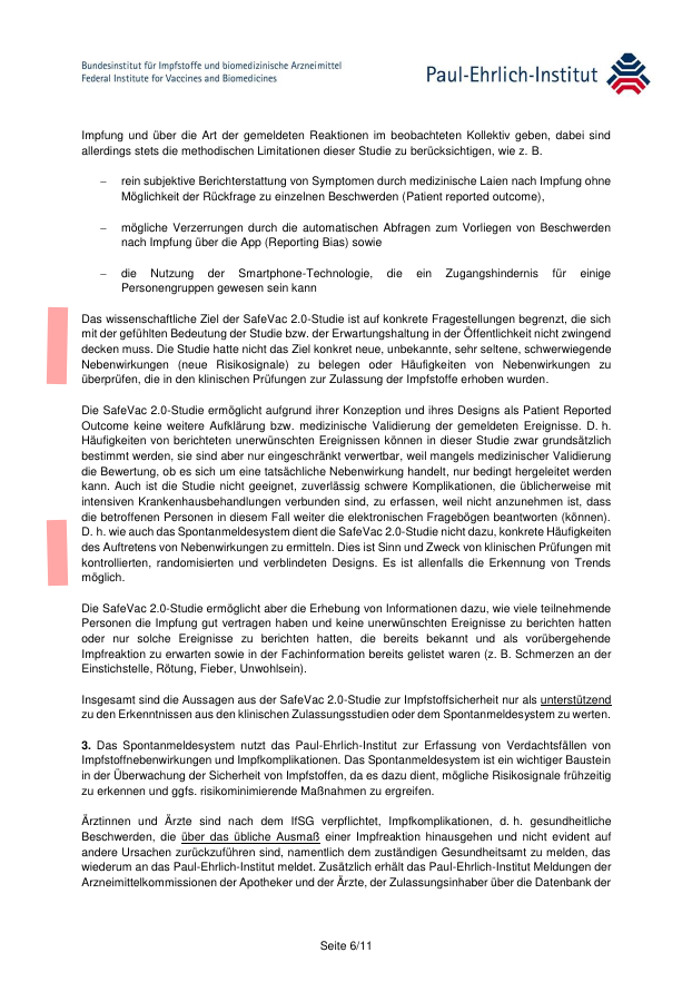 BBarucker's tweet photo. In meinem Gerichtsverfahren bezüglich der SafeVac-Daten stellt das @PEI_Germany nun fest, dass «das Spontanmeldesystem sowie die SafeVac-2.0-Studie nicht dazu dienen, konkrete Häufigkeiten des Auftretens von Nebenwirkungen zu ermitteln. Dies ist Sinn und Zweck von klinischen Prüfungen mit kontrollierten, randomisierten und verblindeten Designs.» Das PEI bewarb die Smartphone-APP jedoch als «Teil einer aktiven Überwachung der Impfstoffsicherheit.» (1)  Die von unabhängigen Wissenschaftlern ausgewerteten klinischen Prüfungen zeigten eine Rate von einer schweren Nebenwirkung auf 800 Impfungen. (2)

Wenn also weder das bereits vorhandene Spontanmeldesystem noch die dafür beworbene App verlässliche Daten über die Anzahl der Nebenwirkungen der Corona-Impfstoffe generieren und die Zulassungsstudie katastrophale Nebenwirkungsraten zeigte, wer stellt dann sicher, dass die verabreichten Produkte sicher sind?

Ein ausführliche Meldung dazu folgt. 
(1) https://t.co/uMYbpeh637
(2) https://t.co/DGCVvgOkVR