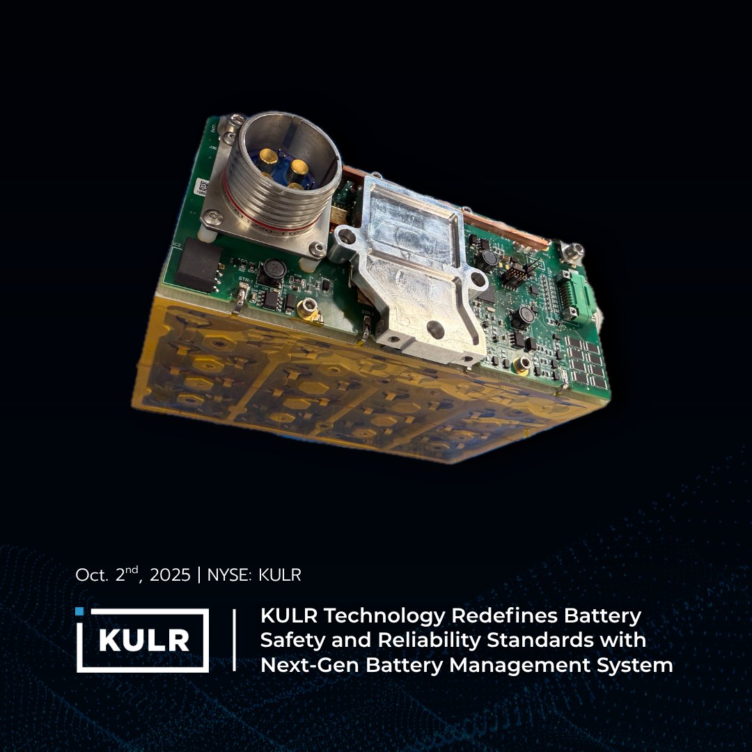 KULRTech's tweet image. Today $KULR announces the launch of its next generation Battery Management System (kBMS) — an advanced solution engineered to set a new industry benchmark for reliability, safety, and energy efficiency.

Available now: kulr.ai/kulr-technolog…