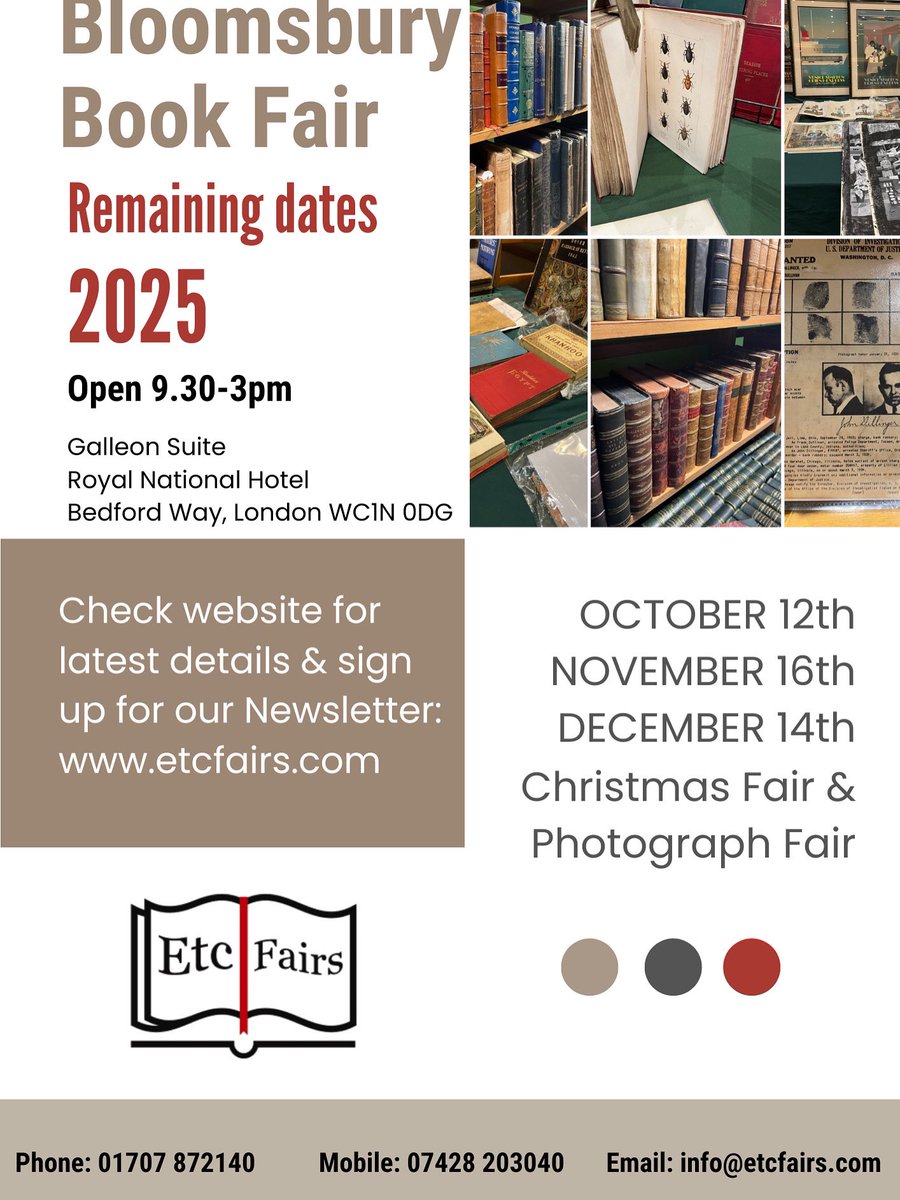 Dates for the rest of 2025! Make a note and come along!