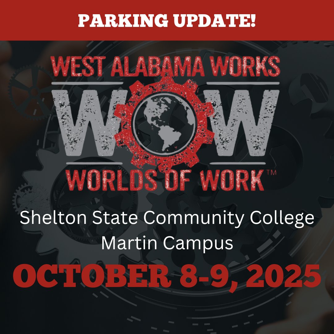 My Shelton State (@sheltonstate) on Twitter photo 🚨Parking alert! Due to the WOW Career Expo, parking at Martin Campus will be affected from today, October 2 to October 9. Please watch for signs and cones. The Expo is October 8-9. Click for parking details: 
ow.ly/PfJV50X5wfN 🚨Parking alert! Due to the WOW Career Expo, parking at Martin Campus will be affected from today, October 2 to October 9. Please watch for signs and cones. The Expo is October 8-9. Click for parking details: 
ow.ly/PfJV50X5wfN