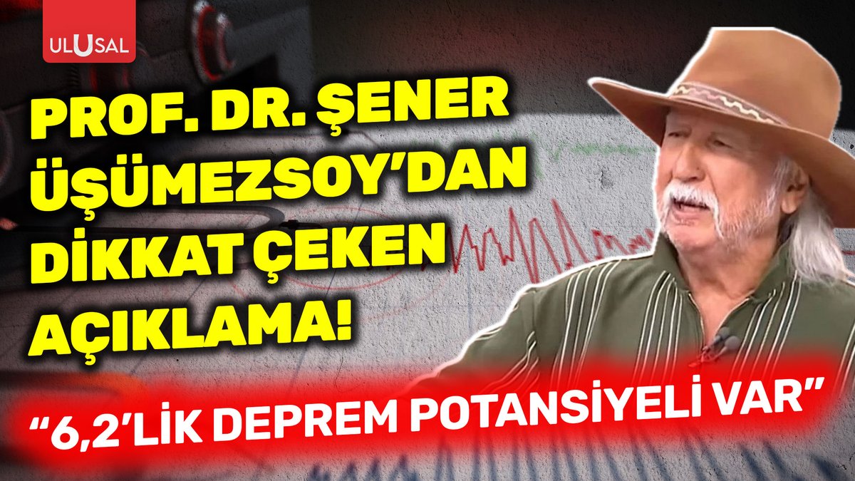💢Prof. Dr.Şener Üşümezsoy'dan (<a href="/ProfDrUsumezsoy/">Prof. Dr. Şener ÜŞÜMEZSOY</a>) İstanbul depremi sonrası ilk açıklama! "6,2'lik deprem potansiyeli var"

🔴youtu.be/NyrMHneJ4H4
