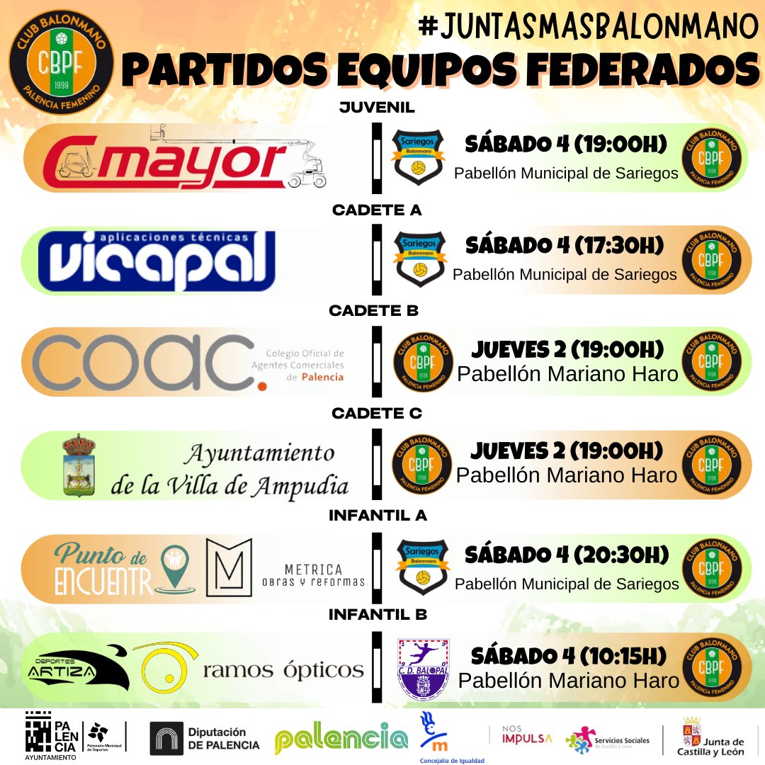 🤾‍♀️ CANTERA | Partidos de nuestras chicas en esta tercera jornada de liga. #JuntasMásBalonmano