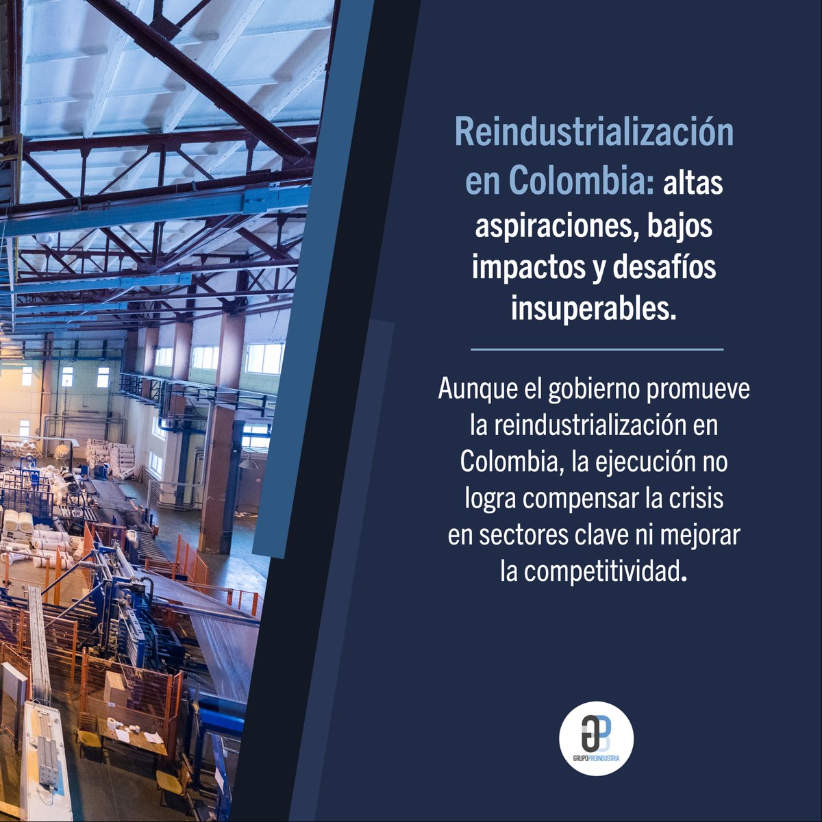 🏭#𝗜𝗻𝗱𝘂𝘀𝘁𝗿𝗶𝗮 || La política de reindustrialización, uno de los pilares del Plan Nacional de Desarrollo “#Colombia Potencia Mundial de la Vida”, ha quedado mayormente en el papel.
#Economía 

✅ Léelo aquí acortar.link/f1BJqD
