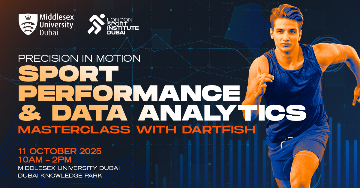 MiddlesexDubai's tweet image. Curious how tech shapes sport? 📊

Explore sport performance analysis with Dr Nimai Parmar, Director of PG Sport Programmes &amp;amp; Associate Professor in Sport Performance Analysis, London Sports Institute, @MiddlesexUni on 11 Oct. Live Dartfish demos, hands-on activities &amp;amp; case…
