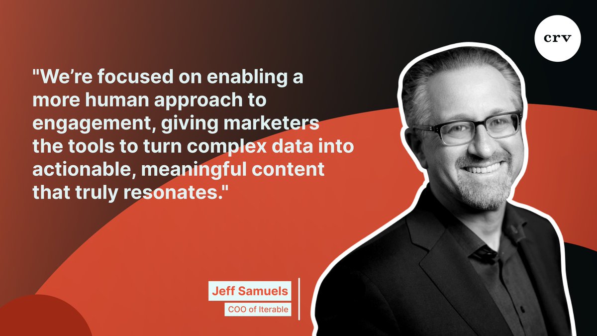 CRV's tweet image. The expanded partnership between @Iterable and Movable Ink is a win-win for marketers and showcases @Jeffsamuels and the team&apos;s ability to concentrate on true needle moving activities for Iterable&apos;s top notch customers.