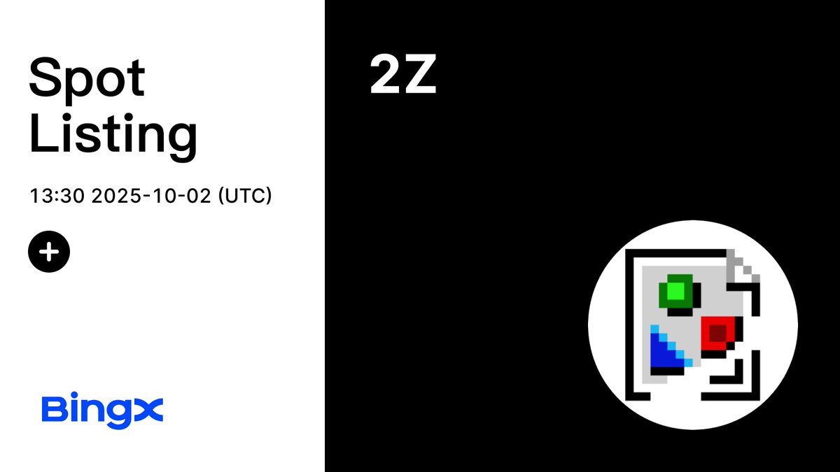 BingX Listing (@bingxlisting) on Twitter photo From fiber links to futures. $2Z is coming soon to BingX Spot. <a href="/doublezero/">DoubleZero IBRL/acc</a>
Deposit Time: 2025-10-02, 12:00:00 (UTC)
Trading Time: 2025-10-02, 13:30:00 (UTC)
Withdrawal Time: 2025-10-03, 14:00:00 (UTC)
Listing Details: bingx.com/support/articl… From fiber links to futures. $2Z is coming soon to BingX Spot. <a href="/doublezero/">DoubleZero IBRL/acc</a>
Deposit Time: 2025-10-02, 12:00:00 (UTC)
Trading Time: 2025-10-02, 13:30:00 (UTC)
Withdrawal Time: 2025-10-03, 14:00:00 (UTC)
Listing Details: bingx.com/support/articl…