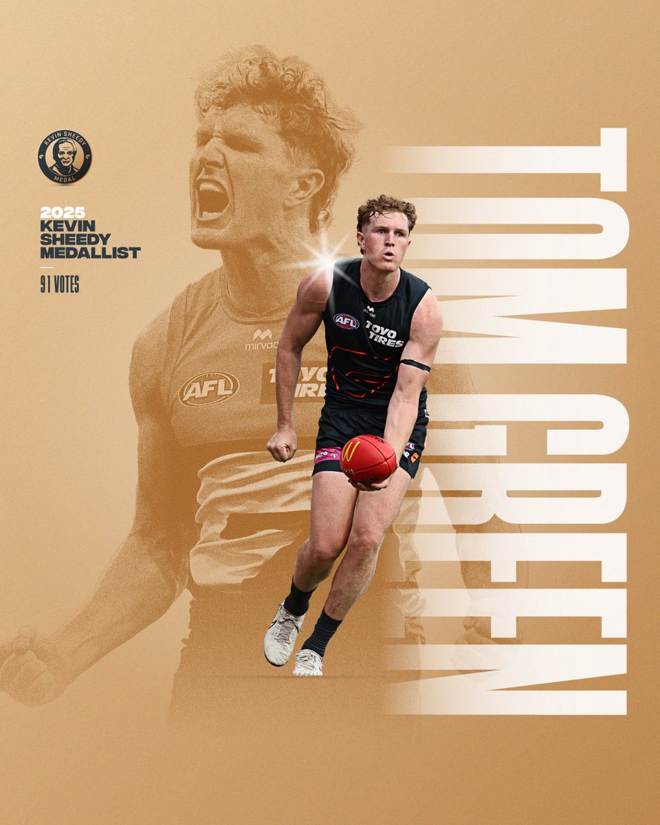 Capping off his career-best season with his first Kevin Sheedy Medal 🧡