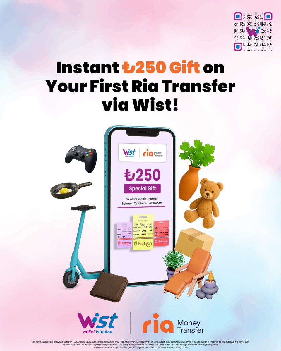 Ria Gönderiminizde Anında ₺250 Hediye!

Ekim – Aralık ayları boyunca Wist üzerinden yapacağınız ilk Ria gönderiminizde ₺250 değerinde #kuponkodu kazanın! 🎁

Gönderiminizin ardından, hediyenkart.com’da onlarca marka arasından kuponunuzu hemen seçebilirsiniz.

#Wist #Ria