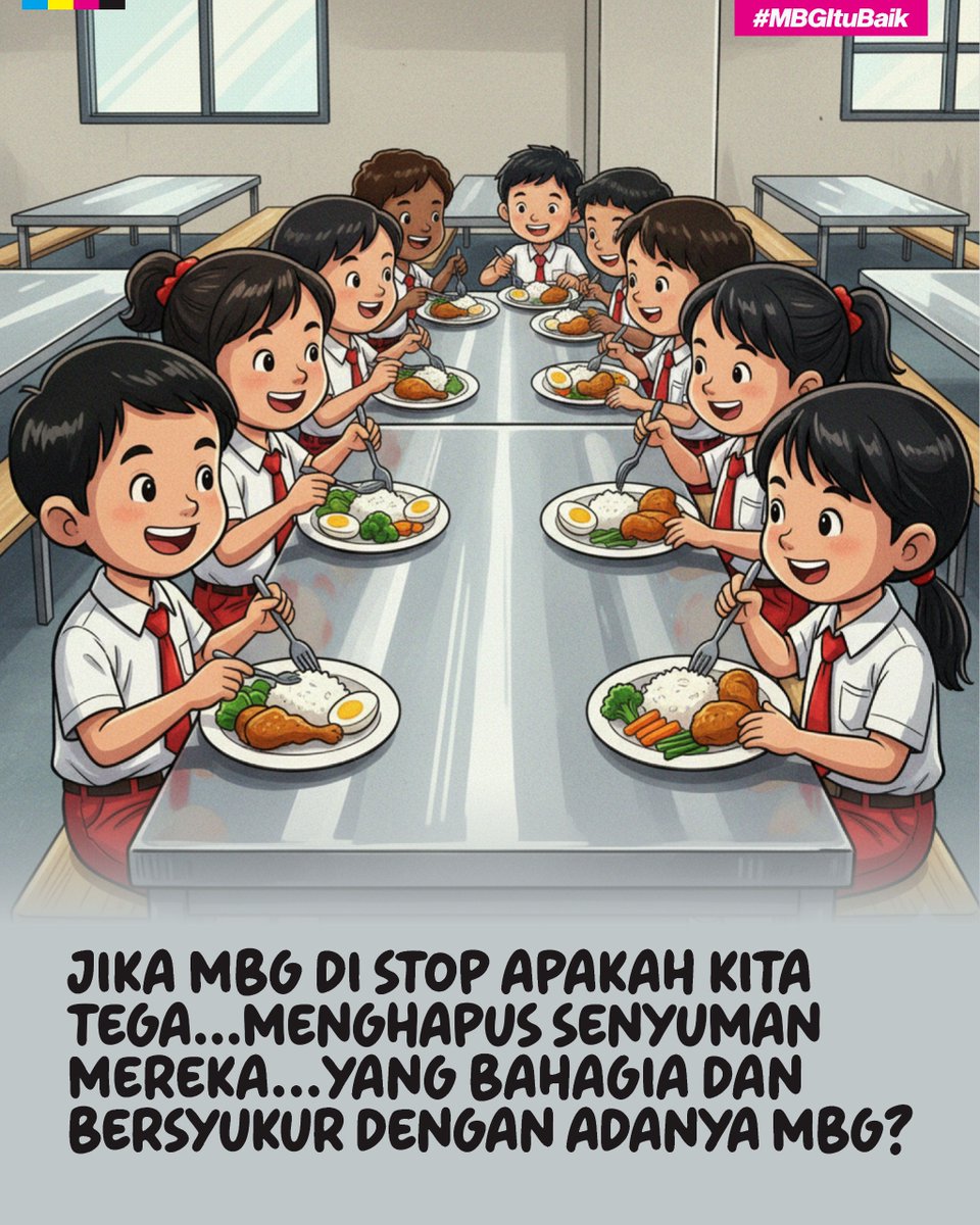 MBG telah memberi harapan pada ribuan anak lewat gizi yang layak. Menghentikannya sama saja merampas senyum dan masa depan mereka. Kita harus berdiri di sisi anak-anak ini. 
#LanjutkanMBG 

#Timezone10Tizo tni rakyat selamanya Trade $XLAB SPPG Polri