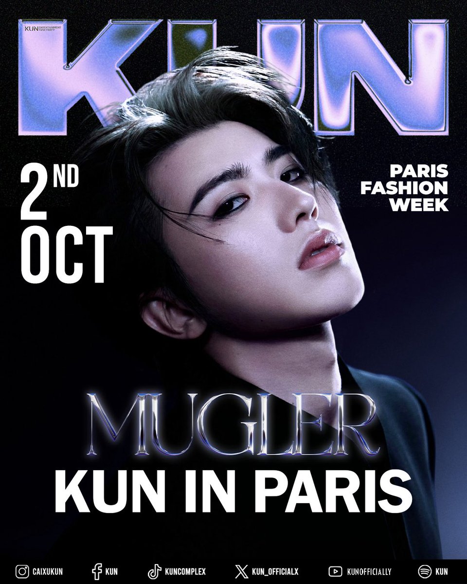 qcixuk's tweet photo. His sharp jawline matches his sharp style.

KUN Enchants Paris with Mugler
#KUN #KUNxMuglerSS26 #Mugler #PFW
@kun_officialx @Mugler https://t.co/tjsmqSlDIL