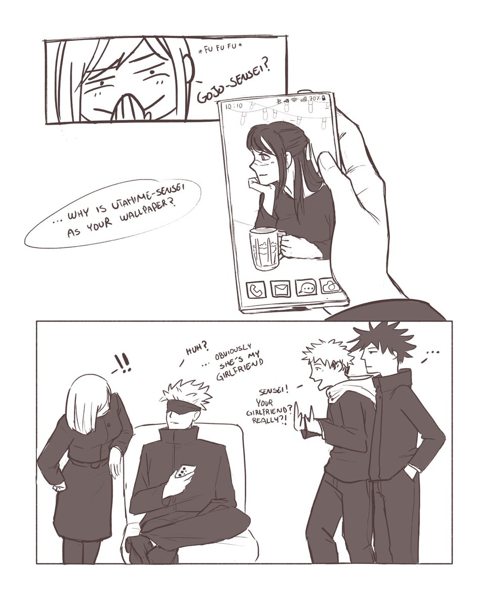 nejisunflower's tweet image. "Gojo-sensei and Utahime-sensei?!" 🤯 #五歌 #gojohime #satohime ❤️🩵