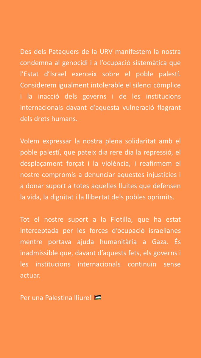 Comunicat dels Pataquers de la URV