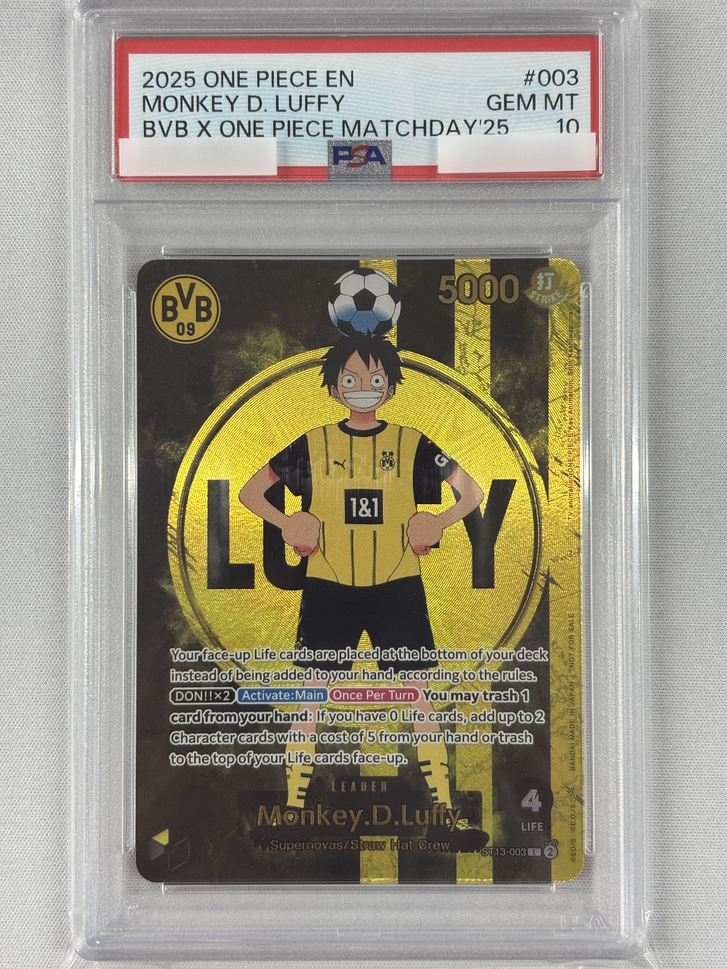 2025 ワンピースモンキー・D・ルフィ #003ドルトムントPSA10 68eebb26b66111593a98fd38143a98