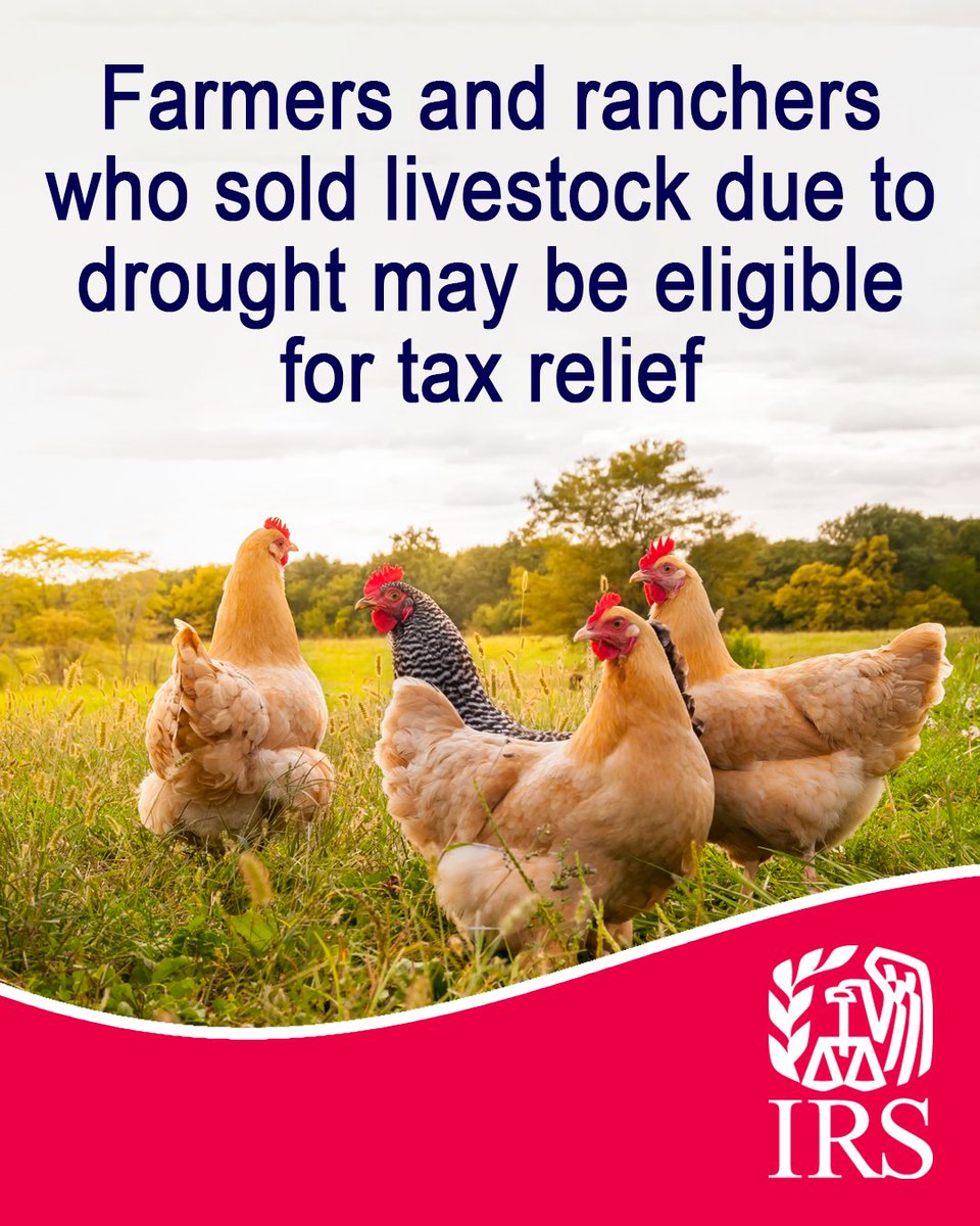 #TaxTwitter: For updated #IRS information on drought relief for farmers and ranchers, visit ow.ly/WMEv50X0sW3