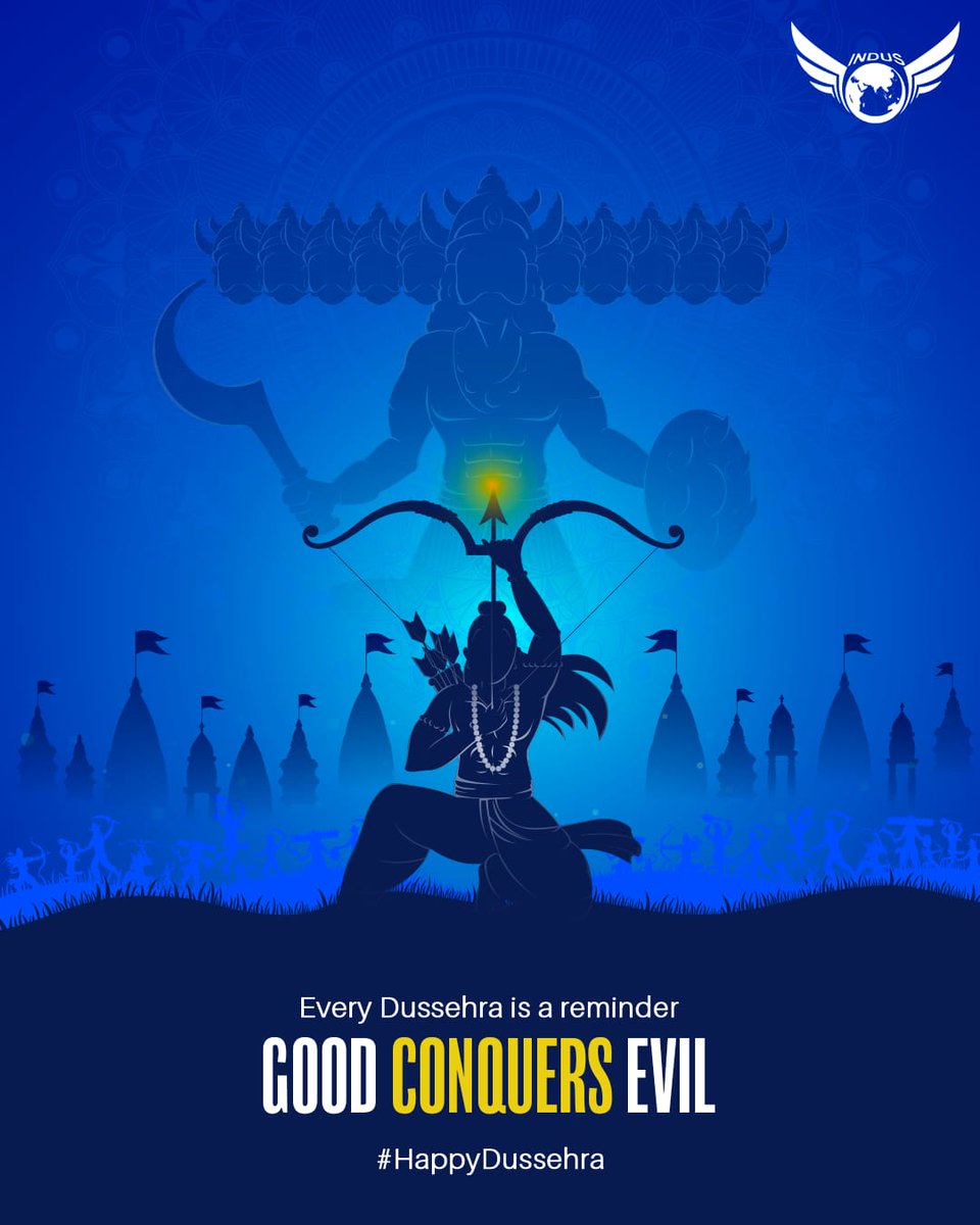 research_indus's tweet image. Dussehra reminds us: 

Good conquers Evil.
Truth triumphs over deception.
Ethical leadership &amp;amp; resilience always prevail.

Let’s carry these timeless values into governance, business &amp;amp; global harmony. 

#HappyDussehra #GoodOverEvil #Leadership