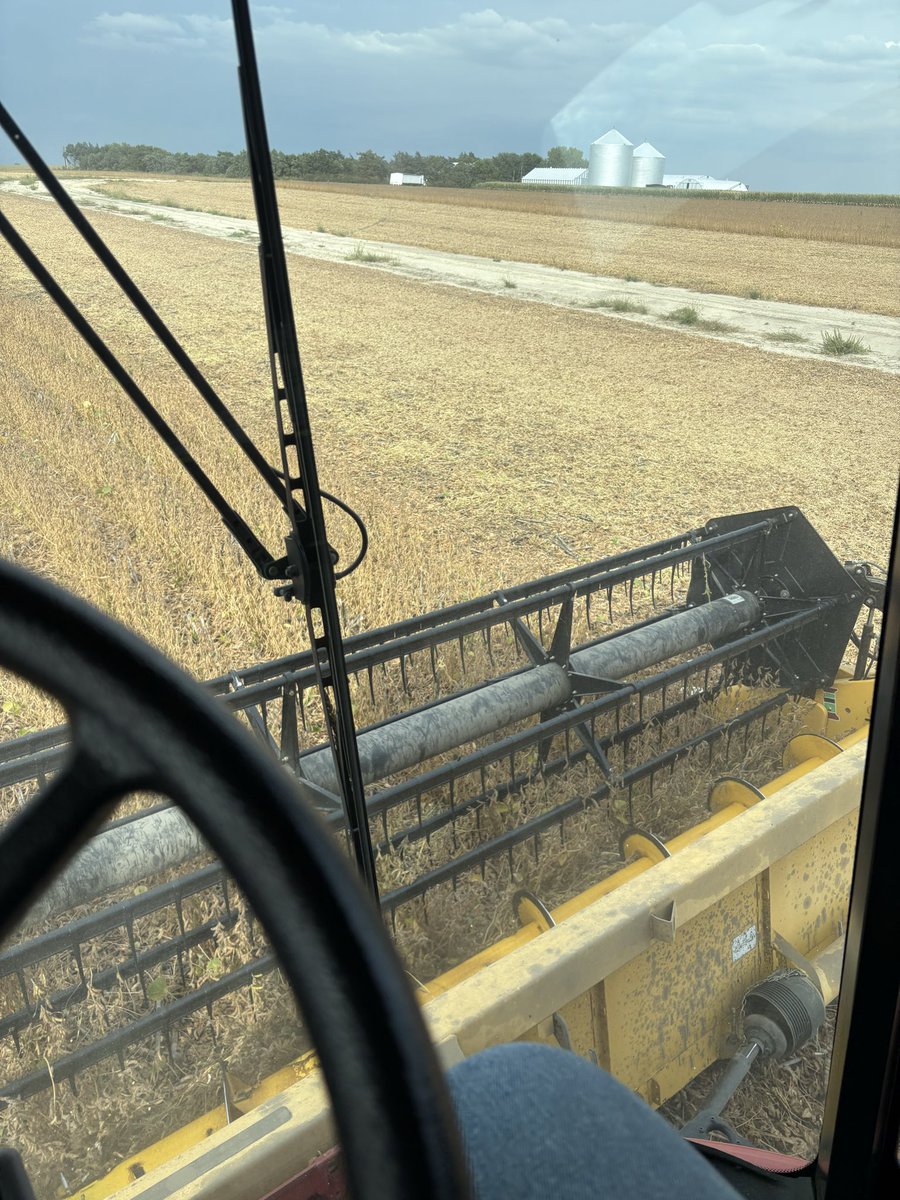 WadeK308's tweet photo. Texted my cousin in Illinois.  Sent him a picture and told him I got started on soybeans.    He sent me a picture of him combining beans too.  Pretty cool 8.5 hours apart. https://t.co/K8Dw3sOE08