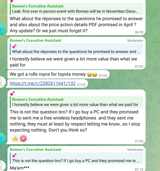 SarkarConcepts's tweet image. @TheSoupRoom @DodgysDD @I_Am_The_ICT You guys are real traders on @X 

Please help repost as many people are about to get their  $$ stolen to pay for a fake course @Romeotpt again. He has left after payment since January.  Be aware of this Courses. He will provide nothing.