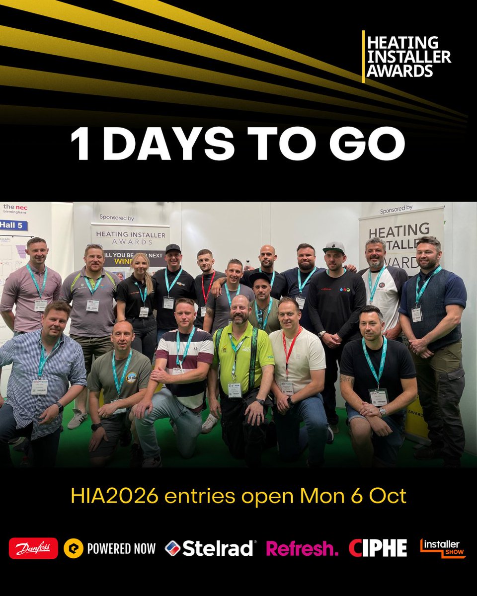 Throwback to our 2022 finalists 👊

Entries for #HIA2026 open tomorrow 🏆🔥

👉 heatinginstallerawards.co.uk