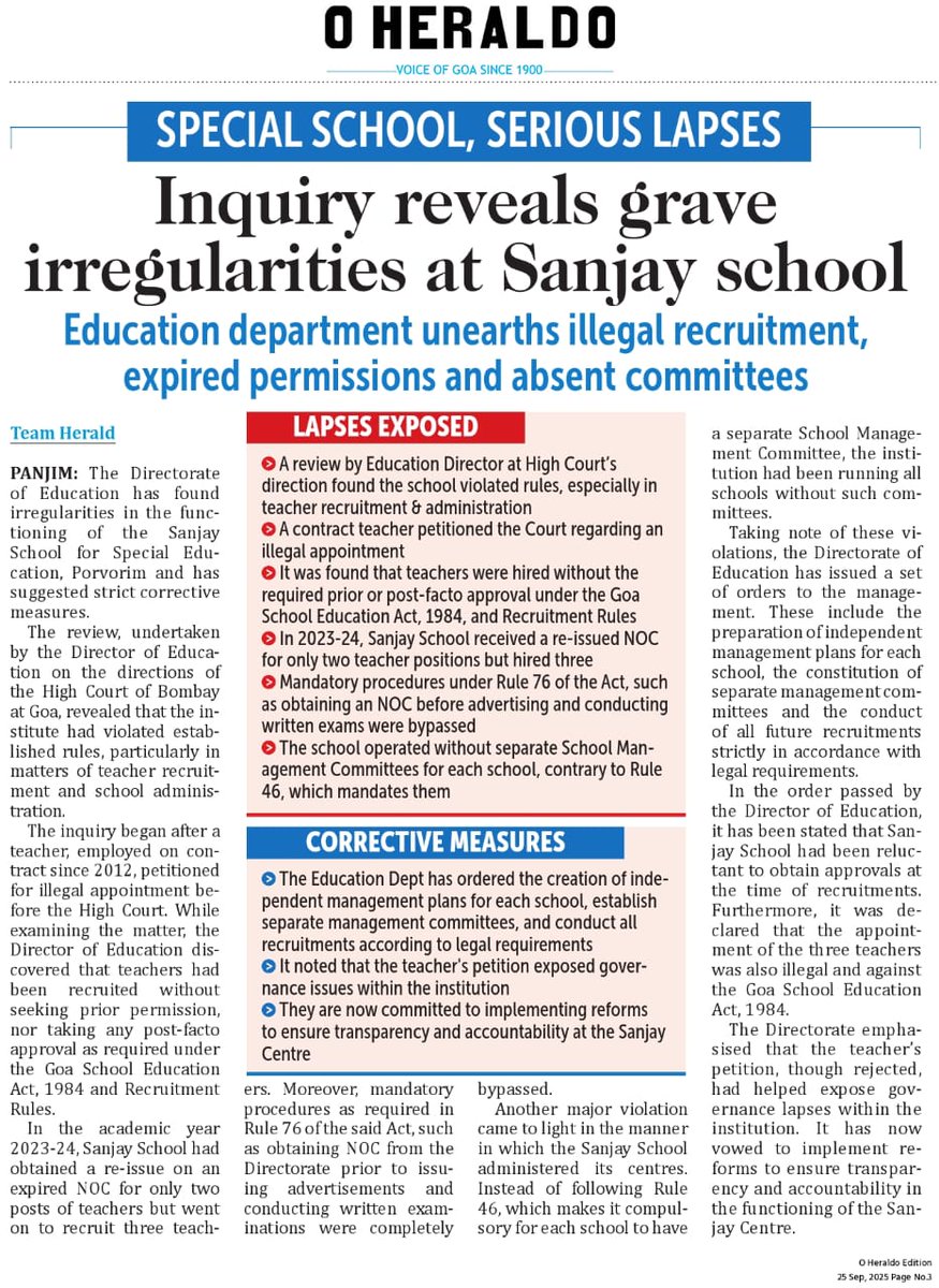 goadisability's tweet image. We demand immediate removal of Chairman of Sanjay school Siddharth Kuncolienkar @sidkuks and Director of Education Zingde with immediate effect for dereliction of duty @discommgoa @purplefestgoa @SubhashGoa @goacm @DrPramodPSawant @socialpwds @UNinIndia @ncpedp_india @CABEIndia…