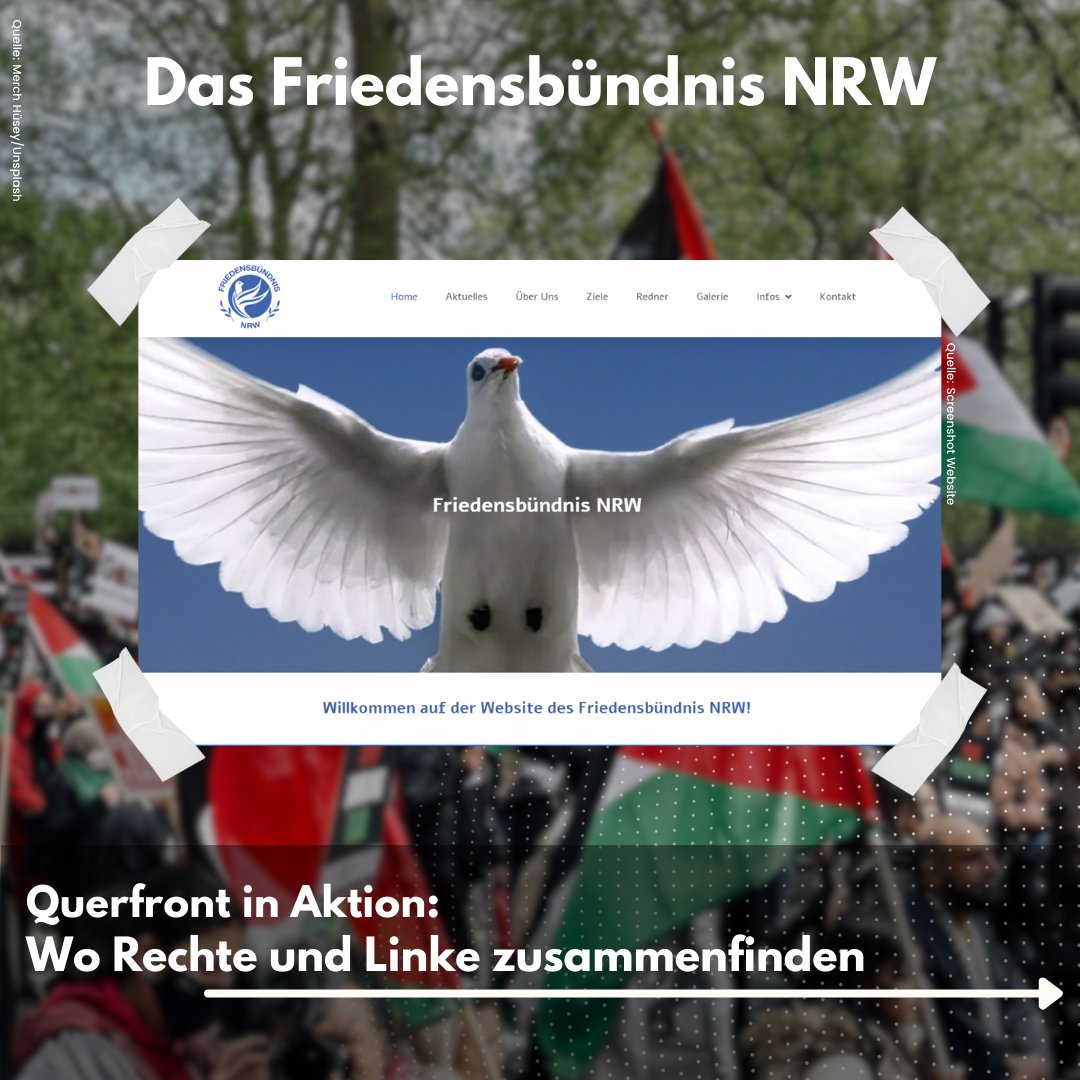 In NRW gibts es gefährliche Querfront-Bestrebungen:

Beim sog. „Friedensbündnis NRW“ kommen regelmäßig Rechte, Linke, Antisemiten, Verschwörungsideologen und sonstige „Friedensbewegte“ zusammen

Mein Text für <a href="/Jungle_World/">Jungle World</a>, ein Thread (1/7)🧵