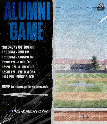 Reminder for former players! RSVP by emailing adam.posey@emu.edu or by filling out the questionnaire at docs.google.com/forms/d/e/1FAI…