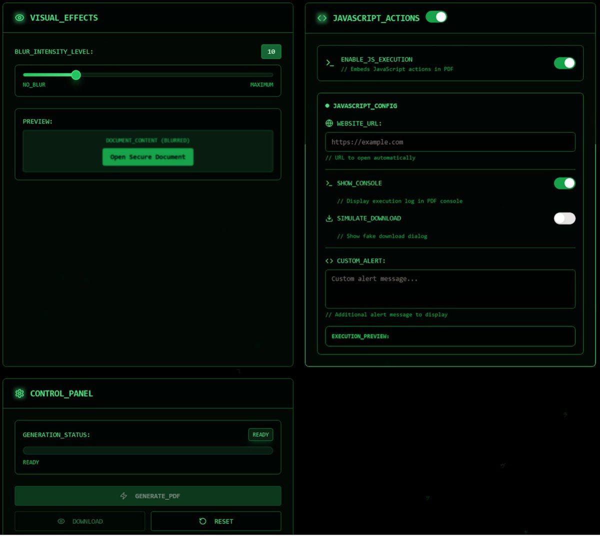 elhackernet's tweet photo. MatrixPDF es una herramienta que permite crear rápidamente archivos PDF maliciosos que pueden redirigir a los usuarios a sitios de malware o phishing
https://t.co/mnn0ViQYDD https://t.co/9CS6cxjLwS