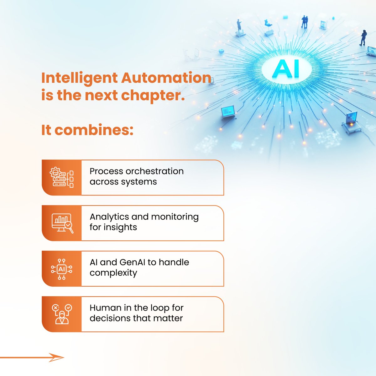 NewVisionHQ's tweet image. Intelligent Automation isn’t just about cutting costs—it’s about agility, resilience &amp; measurable ROI.
With AI, GenAI &amp; human-in-the-loop, NewVision delivers smarter workflows that adapt, self-heal &amp; continuously improve.
#IntelligentAutomation #Hyperautomation #GenAI