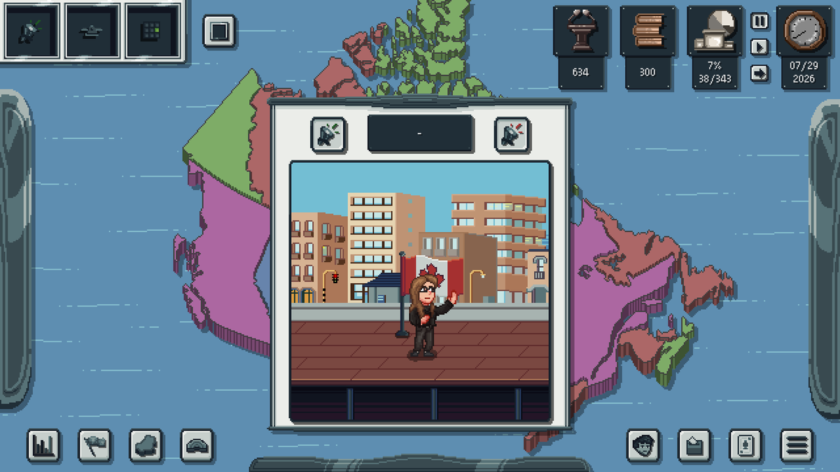 uchgames's tweet photo. “Vox Populi: Canada 2025”, about Canadian politics, is finally available on Steam! 🇨🇦 #indiegame #Canada #Québec https://t.co/nlLmEUEeR8