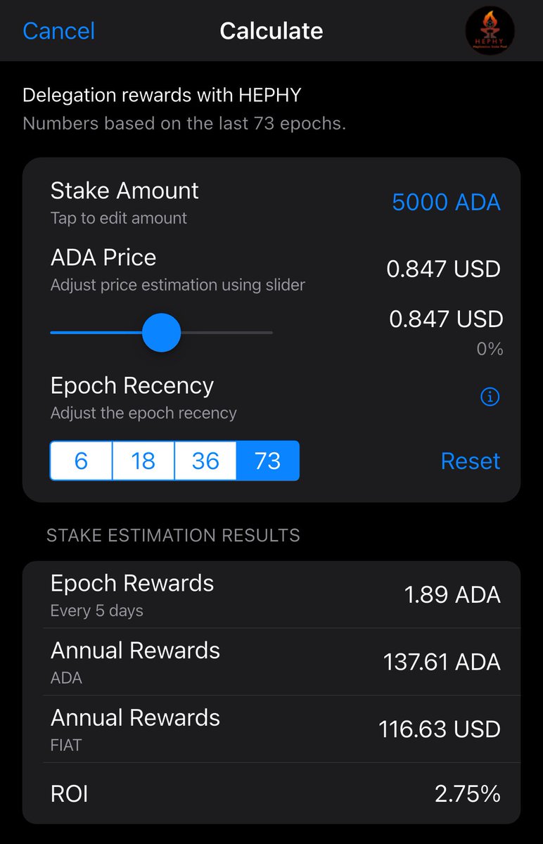 AndroDevs's tweet image. Fellow delegators you can compare Cardano stake pools in ADAM app very easy. Calculating Return on investment is also pretty simple.