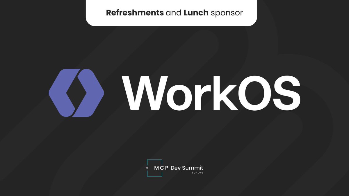 mcpsummit's tweet image. A big shoutout to our Premier Sponsor, @WorkOS, for providing lunch and refreshments during the #MCPDevSummit. 🍴

Thanks to their support, attendees were recharged and ready for a day of deep dives into MCP!

#MCP #WorkOS #AI