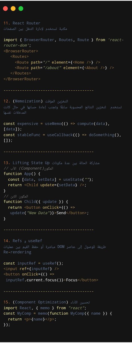 Hafsah_Rizg's tweet image. #ReactJS CheatSheet