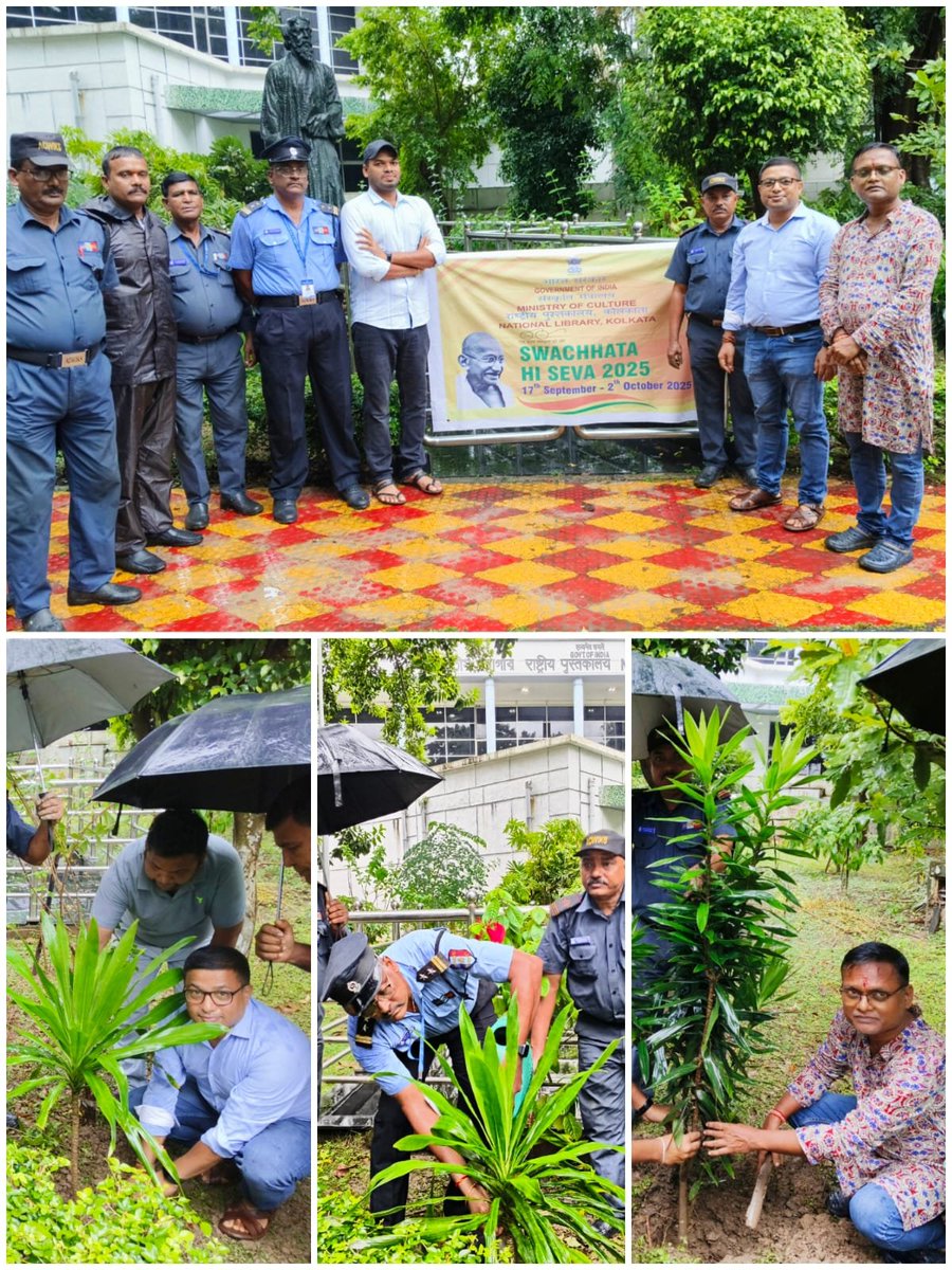 In celebration of Gandhi Jayanti, the National Library Team undertook a meaningful plantation drive at the entrance of Dr. SPM Bhasha Bhavan, reaffirming their commitment to cleanliness and sustainability under the Swachhta Hi Seva 2025 campaign.
#SewaParv2025